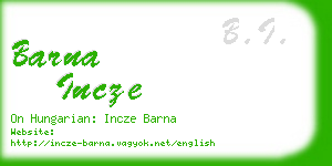 barna incze business card